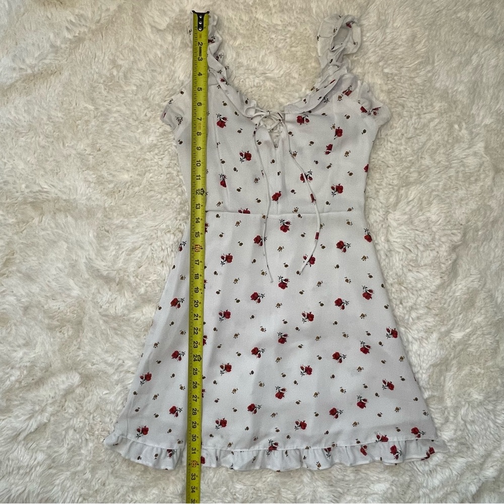 White & Red Floral Mini Dress - Picture 11 of 13